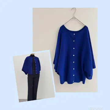 SOEJU 소쥬 2WAY 케이프 스타일 니트 블루 L