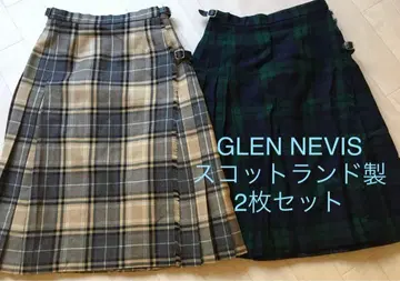 GLEN NEVIS 타탄 체크 랩 스커트 2개 스코틀랜드제