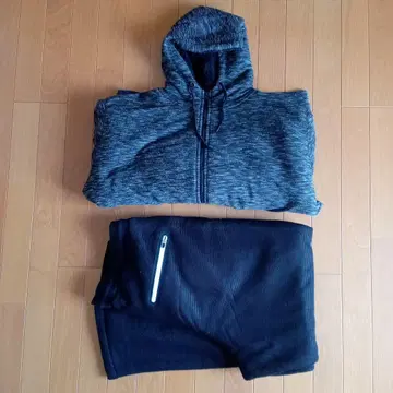 플리스 후드 부착 자켓 다크 그레이