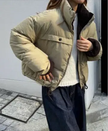 CANALJEAN Lakey Park 배색 퍼 숏 블루종