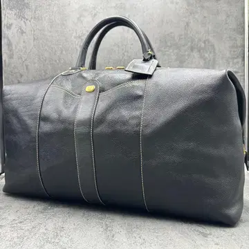 새상품급 던힐 올 가죽 보스턴 백 핸드 블랙 트래블 네임택