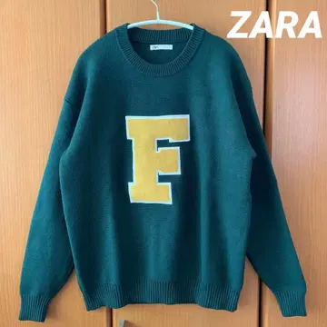ZARA 와펜 니트 스웨터 다크 그린 F 와펜