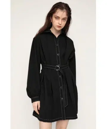 SLY 블랙 벨트 부착 셔츠 원피스 사이즈 2