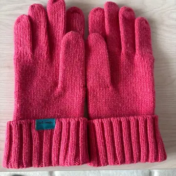 Paul Smith 핑크 리브 짜임 케이블 짜임 장갑