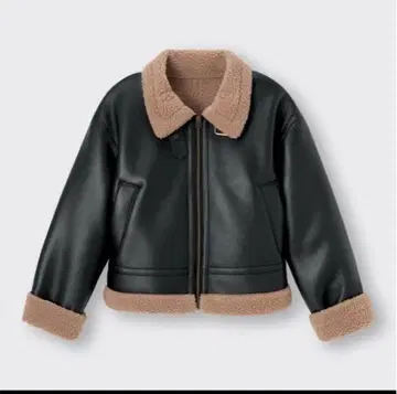 숏 기장 페이크 무스탕 플라이트 자켓 GU L