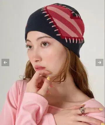 스티치 오리지널 패턴 비니 TINA: JOJUN 네이비