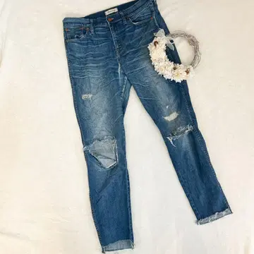 선착순 Madewell [ 4L ] 슬림핏 데님 데미지 오샤레