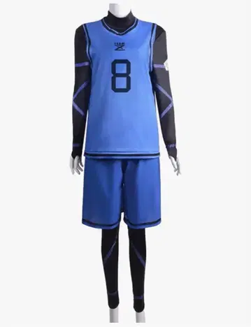 블루 록 호쿠시 카이 코스프레 의상 M 사이즈, 가발 포함