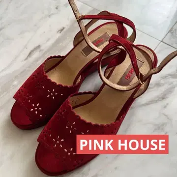 핑크하우스 빨간색 스웨이드 M 23cm 상당