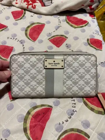 케이트 스페이드 장지갑 화이트/그레이