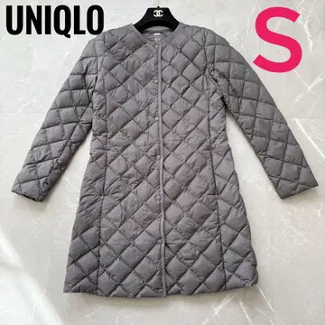 UNIQLO 퀼팅 노카라 울트라 라이트 다운 미들 자켓