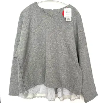 프랑슈리페 모쿠모쿠 티셔츠 그레이 레이스 긴팔 fl5 빅 사이즈