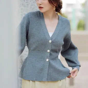 내추럴 뷰티 베이직 페플럼 형태 가디건