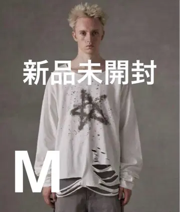 [ GRANCY ] 미개봉 새상품 큐빅 디자인 그래픽 데미지 롱 T