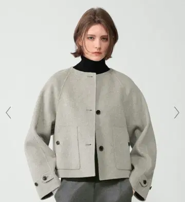 띠어리 럭스 25AW 노카라 울 숏코트(블랙)