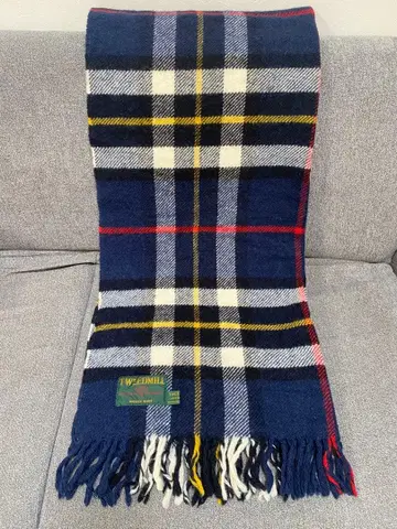 TWEED MILL 트위드밀 대형 스톨 네이비