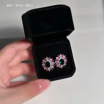 유품 정리 새상품급 빈티지 실버 귀걸이 루비 에메랄드 다이아몬드