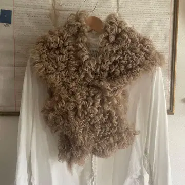 무스탕 스톨 양모 곱슬 퍼 리버서블