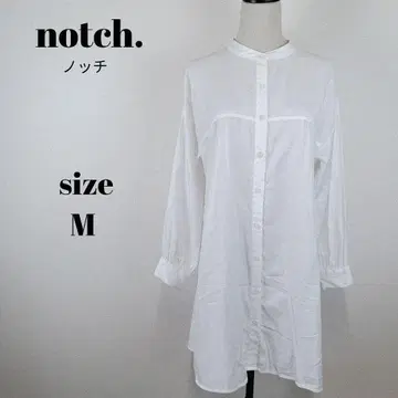 [ a1773 ] notch. 노치 긴팔 셔츠 원피스 M 화이트