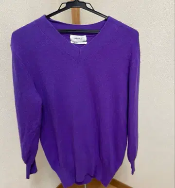 Mila Owen 100% 캐시미어 퍼플 V넥 스웨터