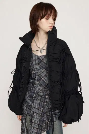 SLY 리본 다운 자켓 블랙 2024aw