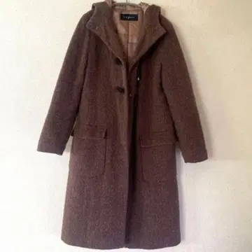 ofu 이토킨 오프 브라운 더플 코트 후드 알파카