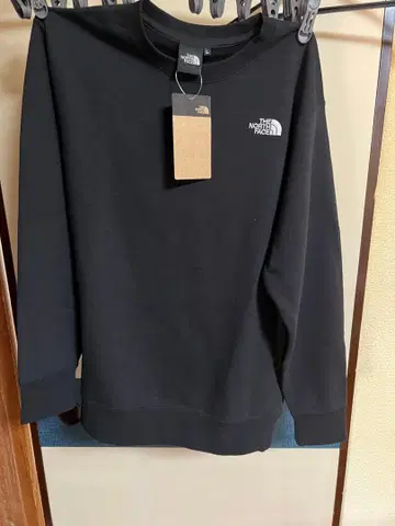 헤더 맨투맨 크루 블랙 L 사이즈