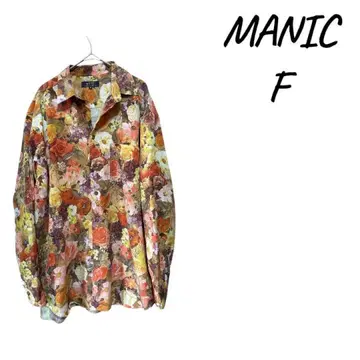MANIC 플라워 프린트 멀티 컬러, 빈티지감 긴팔 셔츠 F