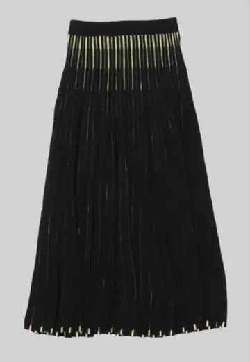 Audrey and John Wad 니트 스트라이프 롱 스커트 블랙