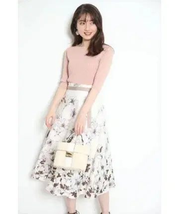 Apuweiser-riche 아잘레아 패널 프린트 스커트 꽃무늬