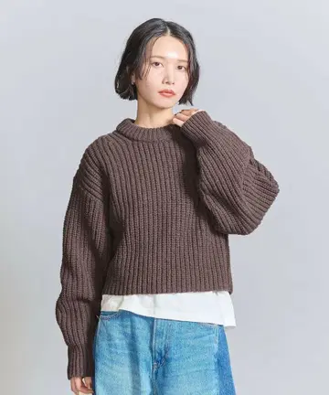 BEAUTY&YOUTH 브라운 니트 스웨터 긴팔