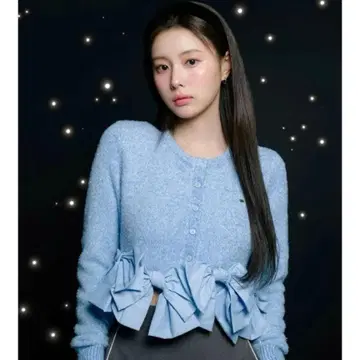 snidel 리본 모티브 가디건 라메 스나이델