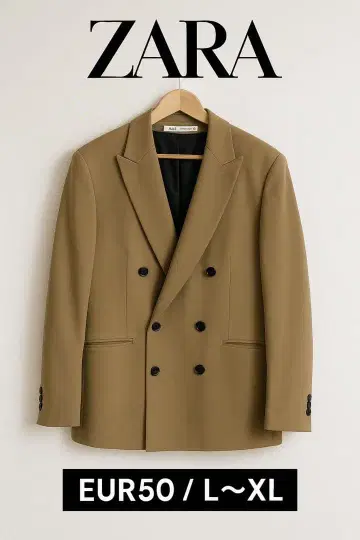 ZARA 자라 더블 브레스트 자켓 남성용 EUR50 (L~XL 상당)