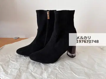 MERCURYDUO 페이크 스웨이드 스트레치 숏부츠 블랙