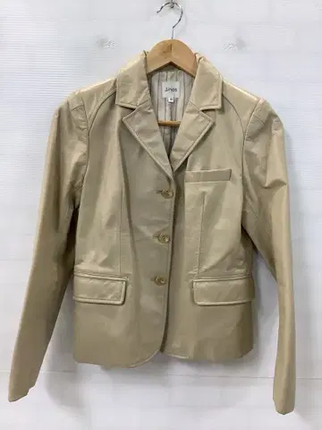 11.12 A993P 지네스 가죽 자켓 테일러드풍 아이보리