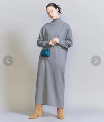 뷰티 앤 유스 밀라노리브 터틀넥 니트 원피스