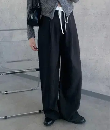 SHEPP 레이어드 더블 허리 이지 슬랙스