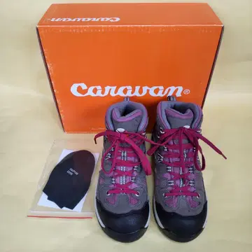 [ 미사용 ] 캐러밴 트레킹 슈즈(등산화) 22.5cm 핑크