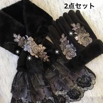 B-145 티펫 장갑 방한 블랙 핸드메이드