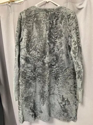 그레이 무스탕 코트 롱 코트