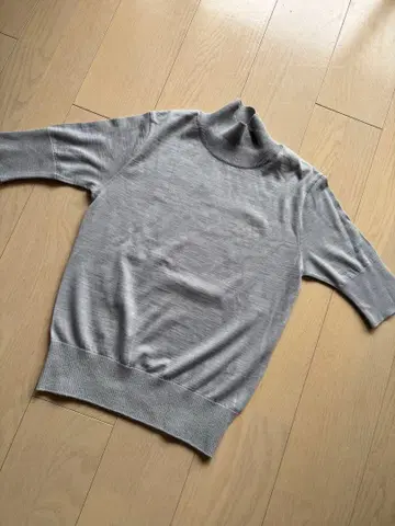 BRAHMIN 하이넥 반팔 스웨터 그레이