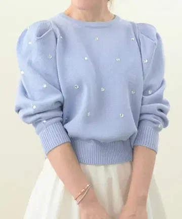 Liala x PG 비쥬 부착 턱 슬리브 니트