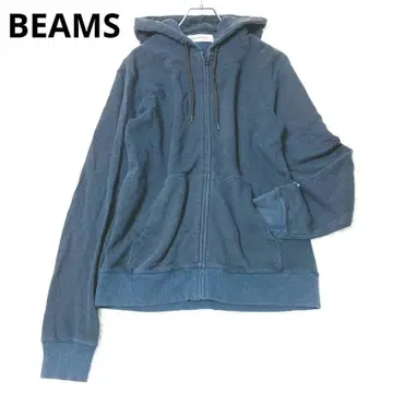 빔즈 집업 후드티 트레이닝복 네이비 보더 M 겉옷 올 패턴