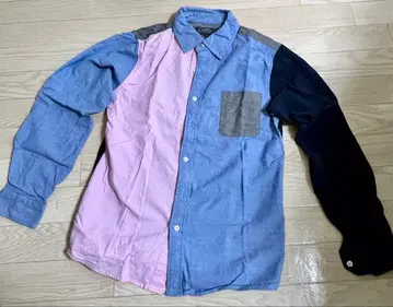 패치워크 긴팔 셔츠