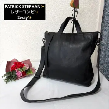 레어 PATRICK STEPHAN 가죽 콤비 주름 2way 숄더