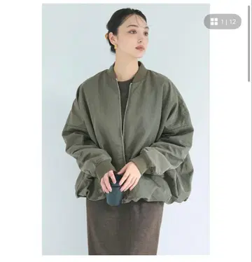 coca 워셔블 벌룬 블루종 카키 L