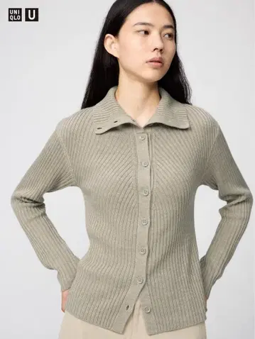 UNIQLO U 메리노 블렌드 하이넥 가디건 XL 사이즈