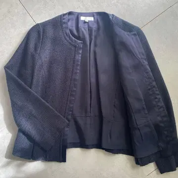 LESTEA 노카라 네이비 트위드 자켓 사이즈 40