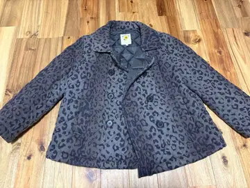 레오파드 무늬 퀼팅 자켓