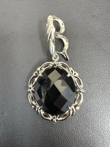 빈티지풍 블랙스톤 목걸이 925